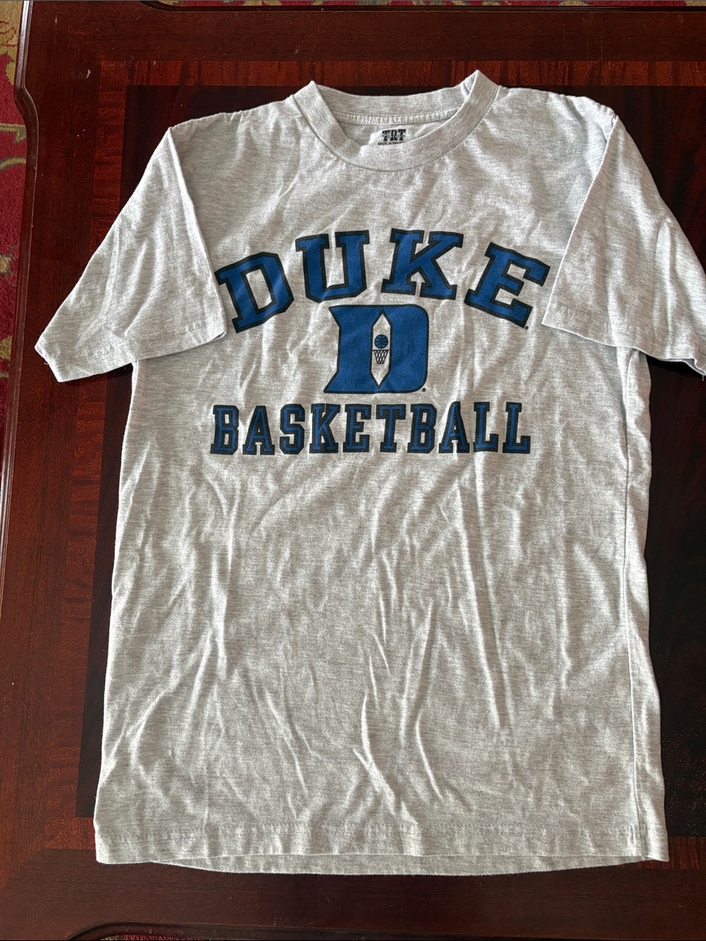 Duke Basketball Short Sleeve T-Shirt - Gray with Blue Logo